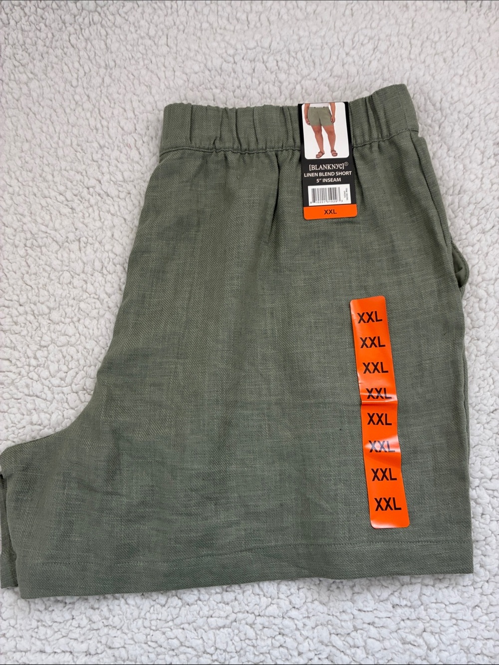 Blank NYC Sage Drawstring Linen-Blend Shorts - XXL